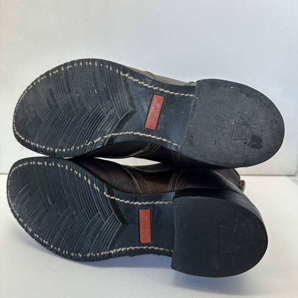 PD TUFF Boots Made in USA Union Brown Leather Kiltie Roper Lace Up Womens Size 8 - Picture 4 of 13